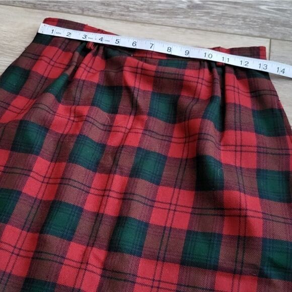 David Brooks Ltd vintage Christmas plaid wool skirt size 4 - Picture 4 of 9